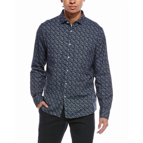 Stone Rose mens Stretch Print Shirt, 5/XL, Blue
