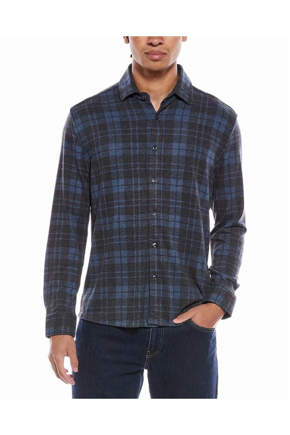 mens Technical Performance Fleece Shirt, 2/S, Blue