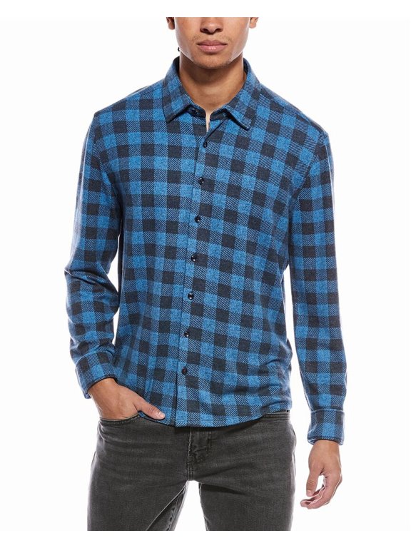 mens Technical Performance Fleece Shirt, 2/S, Blue