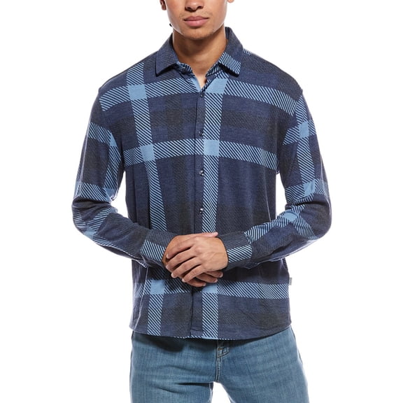Stone Rose mens Technical Performance Fleece Shirt, 2/S, Blue