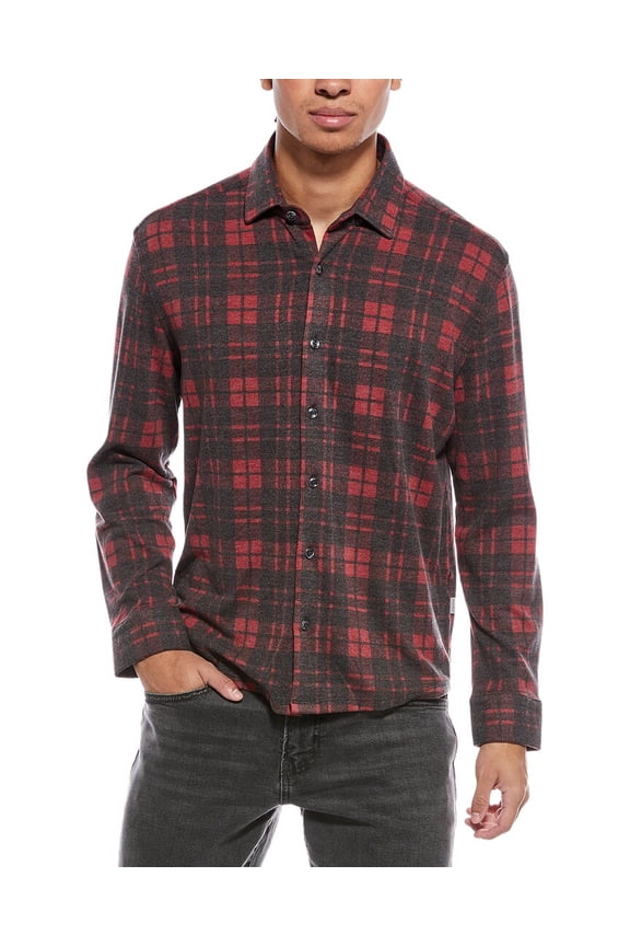 mens  Technical Performance Fleece Shirt, 2/S, Red