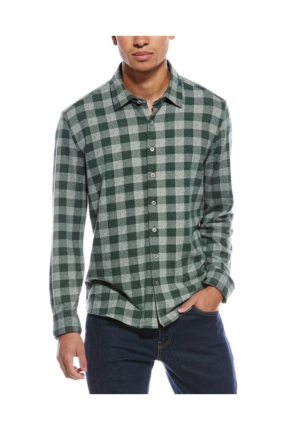 mens  Technical Performance Fleece Shirt, 3/M, Green