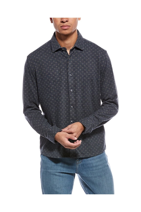 mens  Technical Performance Fleece Shirt, 4/L, Blue