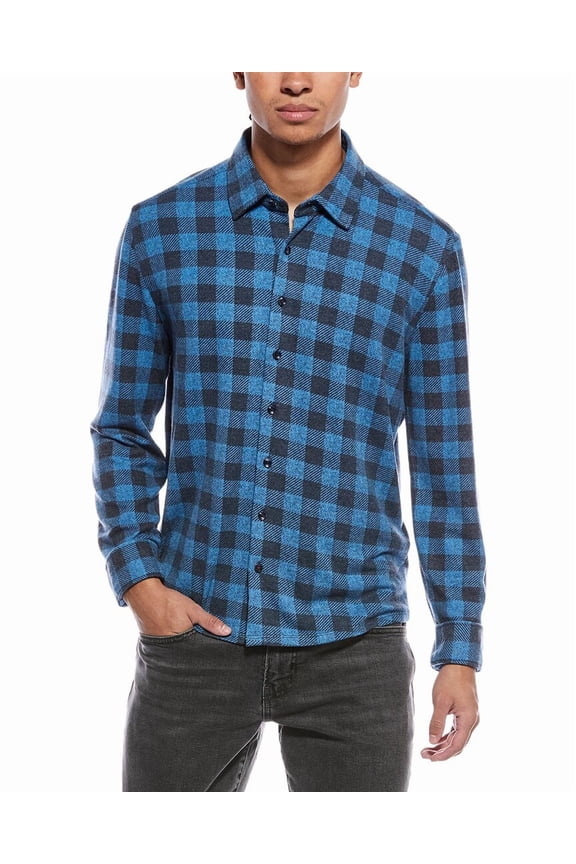 mens Technical Performance Fleece Shirt, 4/L, Blue