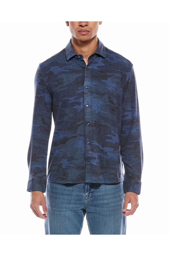 mens  Technical Performance Fleece Shirt, 5/XL, Blue