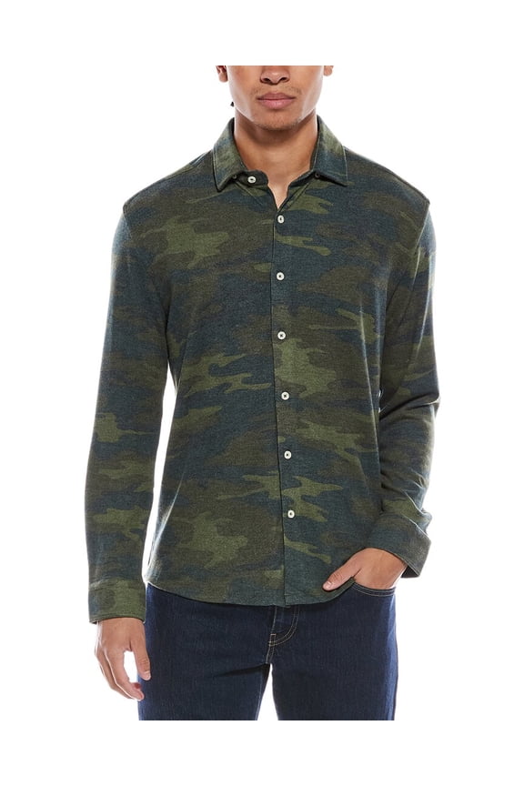 mens Technical Performance Fleece Shirt, 5/XL, Green