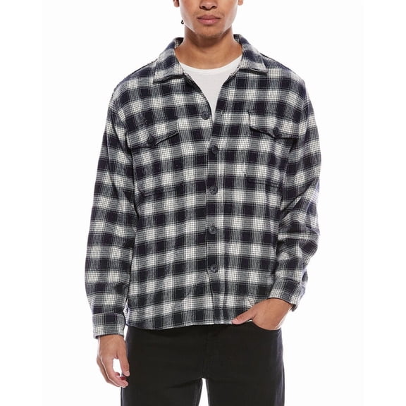 Stone Rose mens Textured Knit Shacket, 5/XL, Blue