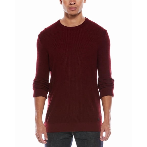 Stone Rose mens Waffle Knit Wool-Blend Shirt, 5/XL, Red