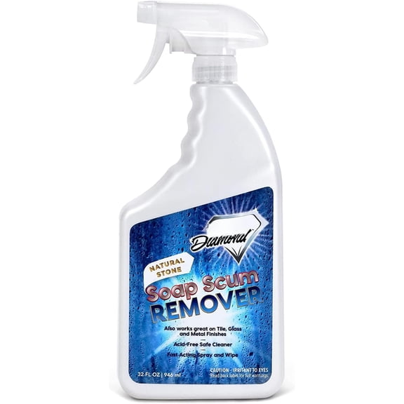 Stone Shower Soap Scum Remover . For Cleaning Bathtubs, Glass Doors, Tubs, Travertine, Marble, Tile. Heavy Duty, Safe Acid-Free Cleaner. Safe for fixtures.