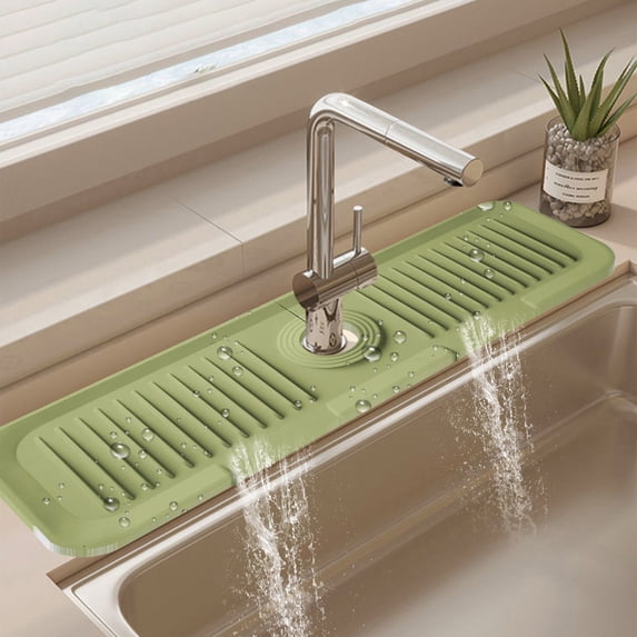 Stone Sink Tray | Fast Drying Diatomite Kitchen Sink Mat | Faucet Guard & Draining Pad | 14x45CM Sink Protector for Kitchen & Bathroom | 1 Count