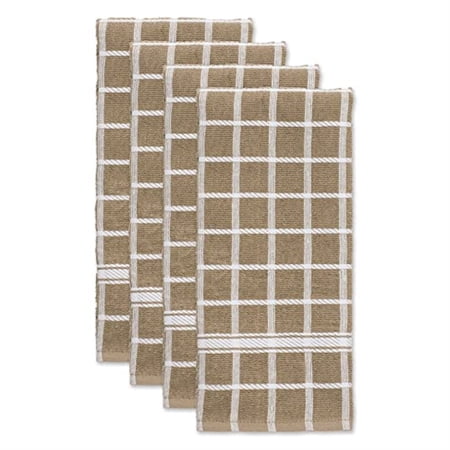 DII Stone Solid Windowpane Terry Dishtowel 4 Piece