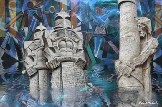 Stone Spanish Soldiers Canvas Art - Robert Michaels (20 x 13)