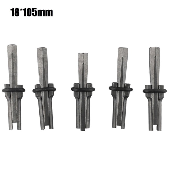 Stone Splitter Set 5-Piece Rock Wedge Kit for Granite, Concrete & Hard Stone Splitting, 5/8 inch (18 mm) Diameter, 105 mm Length, High-Hardness Heat-Treated Steel Hand Tool