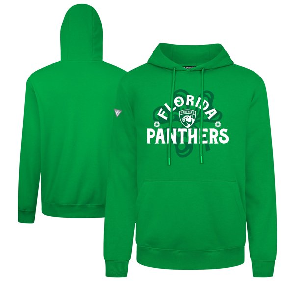 Men's-Levelwear Green Florida Panthers St. Patrick's Day Podium Shamrock Pullover Hoodie