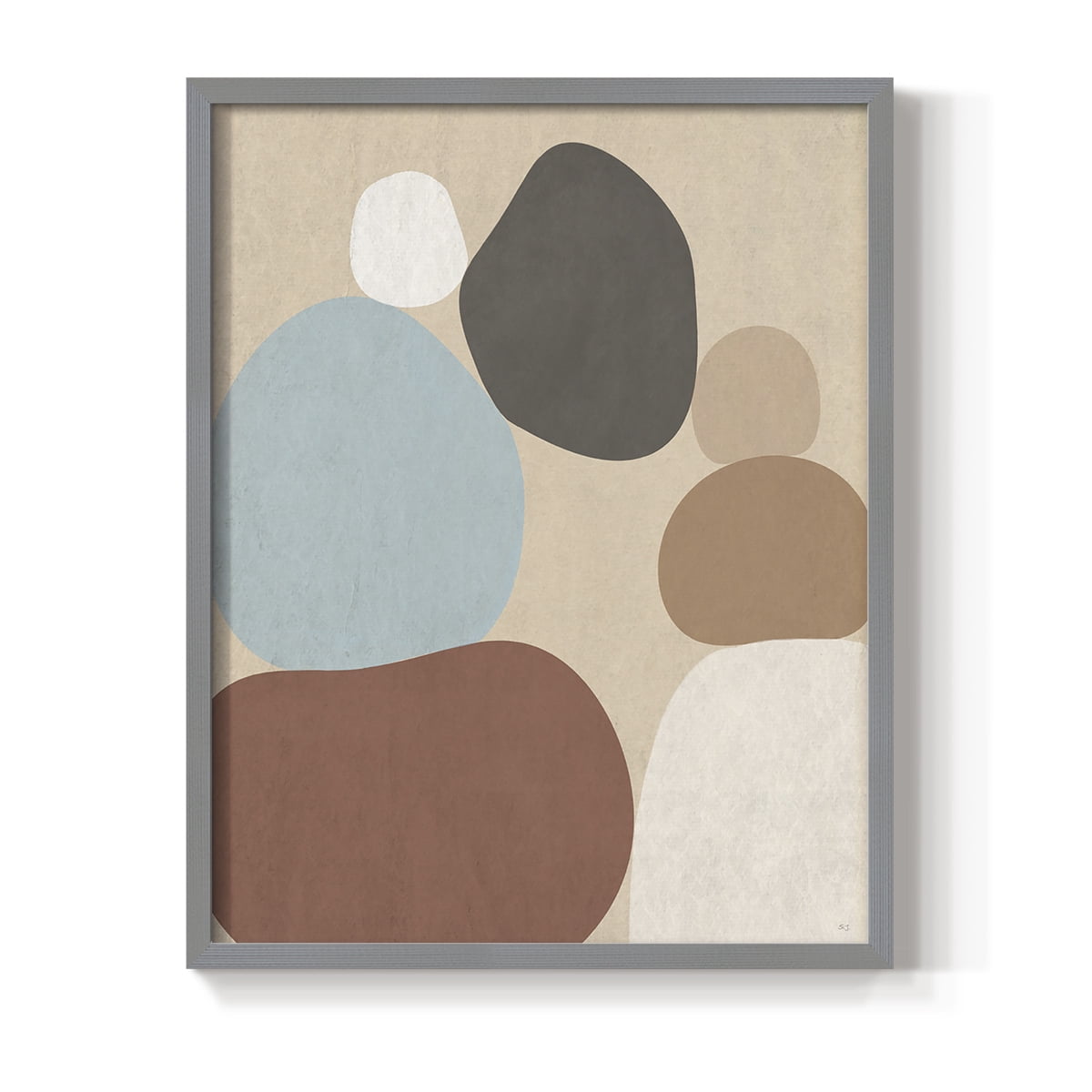 Stone Stacking in Paper Solid Wood 22 x 28 Framed Print