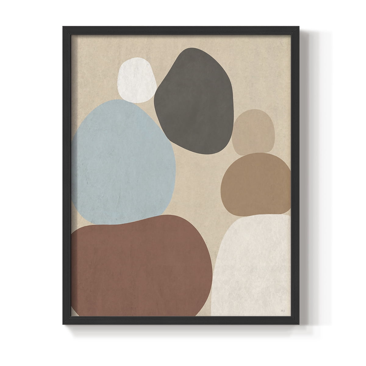 Stone Stacking in Paper Solid Wood 22 x 28 Framed Print