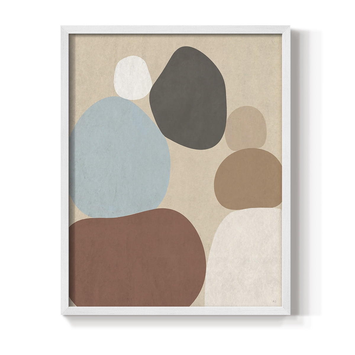 Stone Stacking in Paper Solid Wood 8 x 10 Framed Print