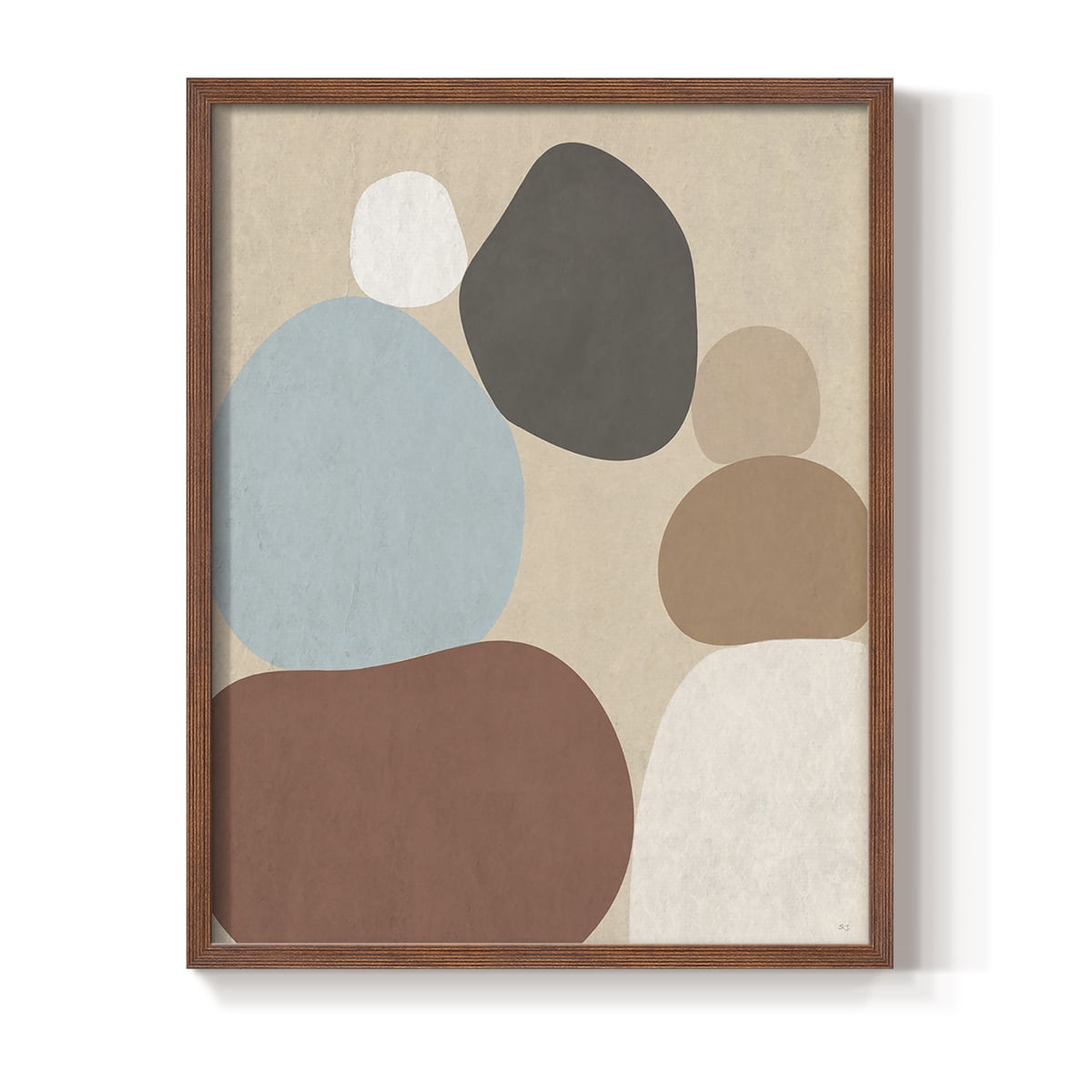 Stone Stacking in Paper Solid Wood 8 x 10 Framed Print