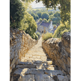 thumbnail image 1 of Stone Steps Landscape Canvas Painting， Suitable for Living Room， Hallway， and Staircase Decoration., 1 of 8