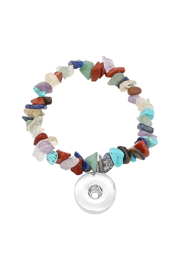 Stone Stretch 6.5in. Bracelet Snap Jewelry Fits 18MM 20MM Ginger Charm Buttons
