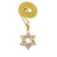 thumbnail image 1 of Stone Stud Hollowed Star of David Pendant w/2mm 24" Rope Chain Necklace, Gold-Tone, 1 of 2