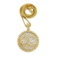 thumbnail image 1 of Stone Stud Initials QC Spinner Pendant with 2mm Box Chain Necklace, Gold-Tone, 30", 1 of 4