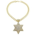 thumbnail image 1 of Stone Stud Podium Star Large Pendant with 11mm Cuban Chain Necklace, Gold-Tone/18", 1 of 2