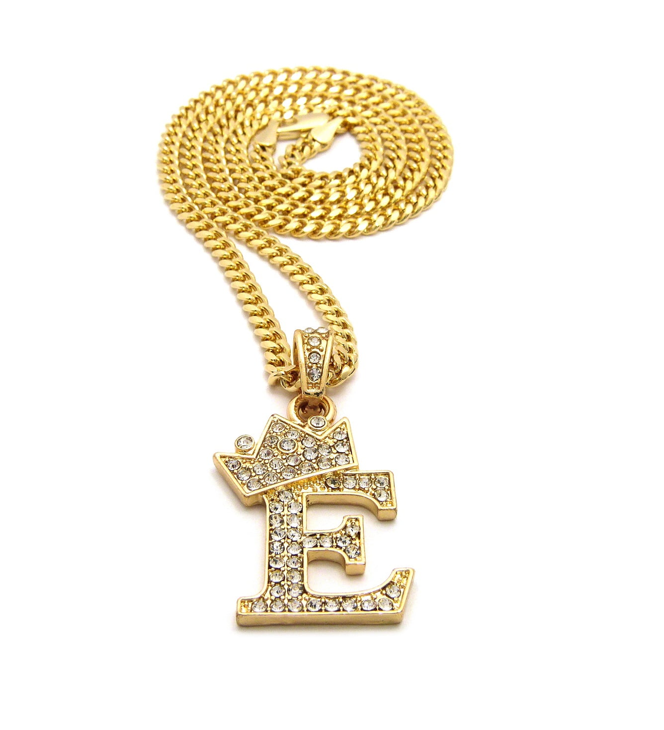 ミュージシャン CROWN NECKLACE GOLD Stone-Stud-Tilted-Crown-