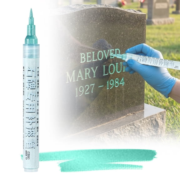 Stone Tablet Paint p-en 3ml – Marker p-en for Restoring Inscriptions, Ideal for Lettering Coloring Doodling, Waterproof & Fade Resistant for Outdoor Memorial Markers & Indep-endence Day Projects