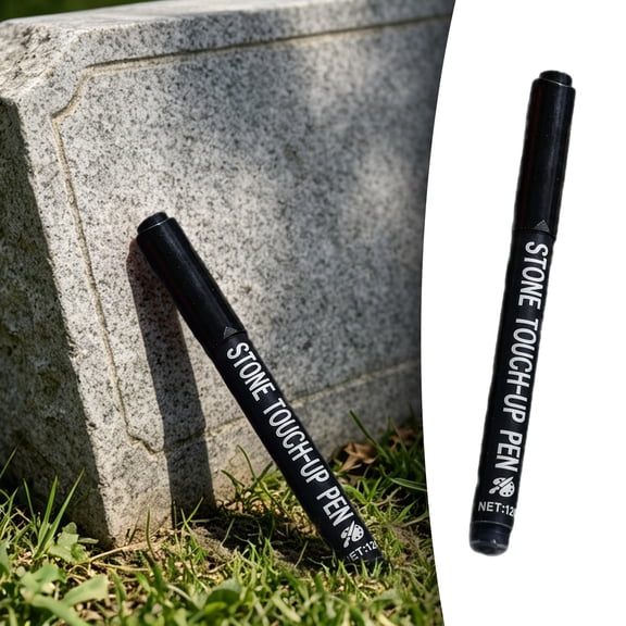 Stone Tablet Touch Up Paint Pen, Large Capacity Metal Marker for Restoration, Waterproof Letter Refinishing Kit, Black