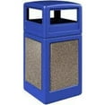 thumbnail image 1 of Stone Tec Dome-Lid 42 gal Square Waste Container, Blue with Riverstone Panels, 1 of 1