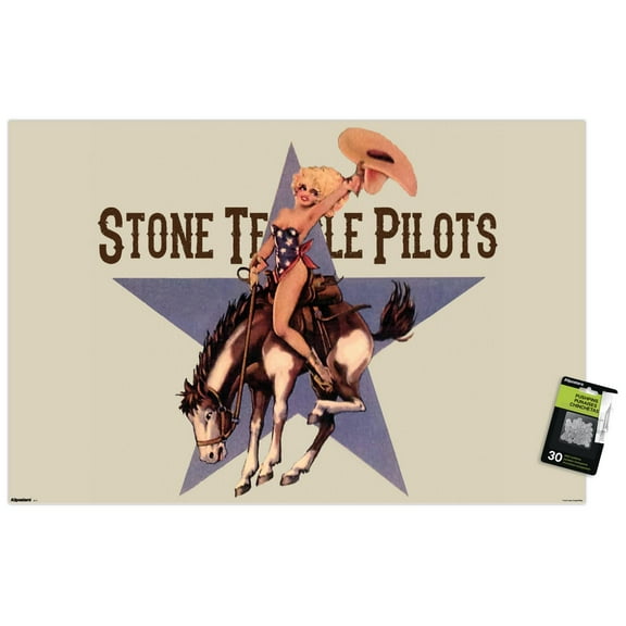 Stone Temple Pilots - Cowgirl Riding Bronco Wall Poster with Pushpins, 22.375" x 34"