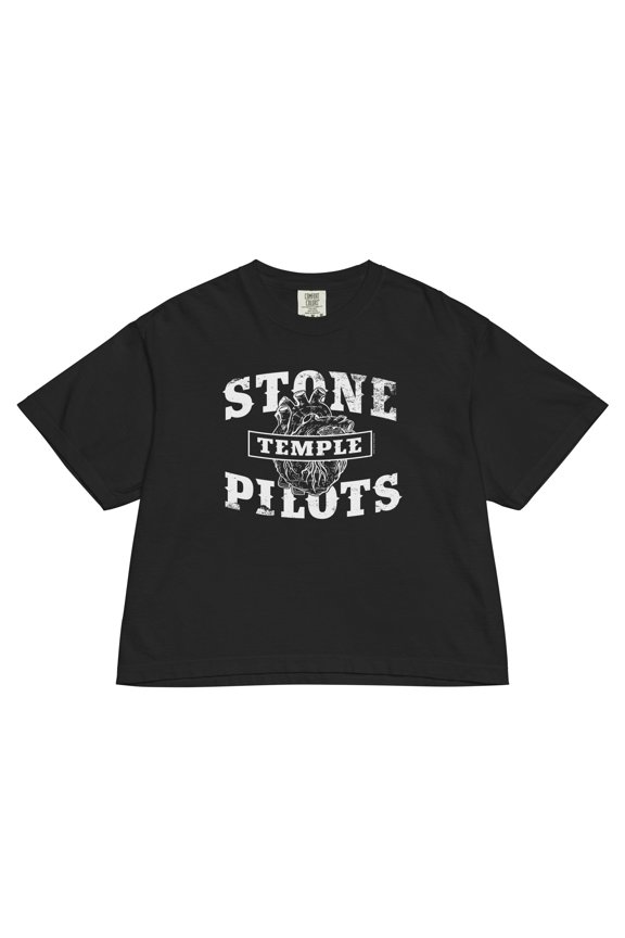 Stone Temple Pilots - Heart Logo Mineral Wash Womens Crop Top