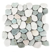 Stone Ten Sea Green Pebble Tile - DIY Backsplash Tile - 10 Pack