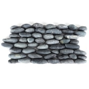 Stone Ten Stacked Black Pebble Tile - DIY Backsplash Tile - 10 Pack