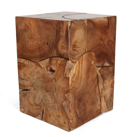 Stone Ten Teak Root Square Stool - Large