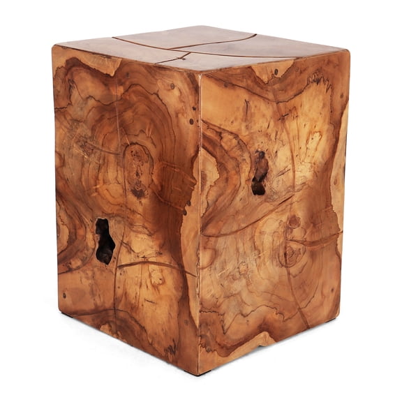 Stone Ten Teak Root Square Stool - Medium