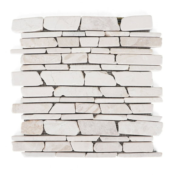 Stone Ten White Marble Tile - DIY Backsplash Tile - 10 Pack
