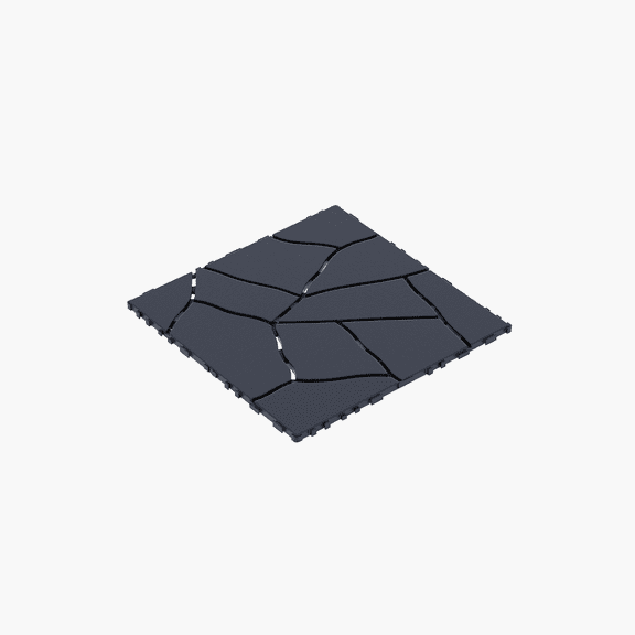 Stone Texture 12'' Patio Deck Tiles, Interlocking DIY Floor Tiles, Easy Quick-Assembly Court Tiles for Porch, Poolside, Balcony & Backyard, 44 Pack, Dark Gray