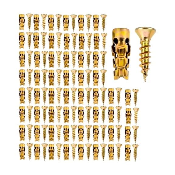 Stone Tile Cabinet Partition Hinge Short Expansion Screw Set for Wall Installation and Fixing Applications 16 Pieces Durable Hardware Kit