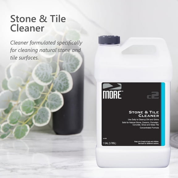 - Stone & Tile Cleaner - Grout & Floor Cleaner for Natural Stone, Marble, Concrete, Ceramic, & Porcelain - Water-Based Grout Cleaner for Tile Floors - Concentrated Formula - pH Neutral - 128oz