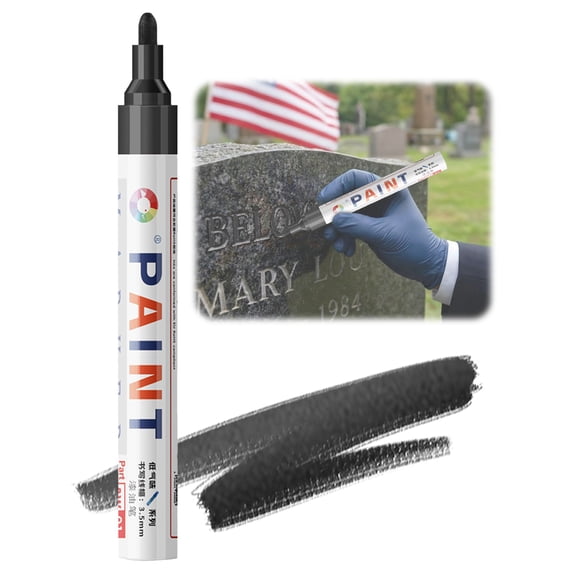 Stone Touch Up Pen Tombstone Marker Pen Paint Marker Pens, Multi Color Headstone Lettering Marker Set for Memorial Stone Inscription Repair, Grave Marker Restoration and Rock Art