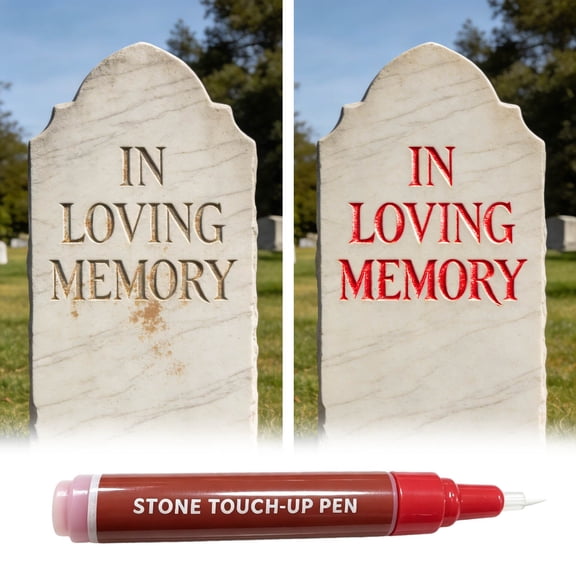 Stone Touch Up Marker Memorial Inscription Restoration Pen with Fine Tip Strong Coverage Paint Pen for Granite Monument Tombstone Letter Refinishing