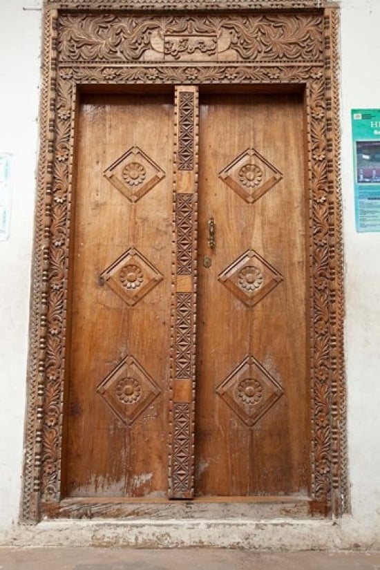 Stone Town Zanzibar Tanzania Residential door in Arab style Canvas Art - Charles O Cecil DanitaDelimont (25 x 38)