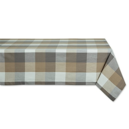 Stone Tri Color Check Tablecloth 52x52"