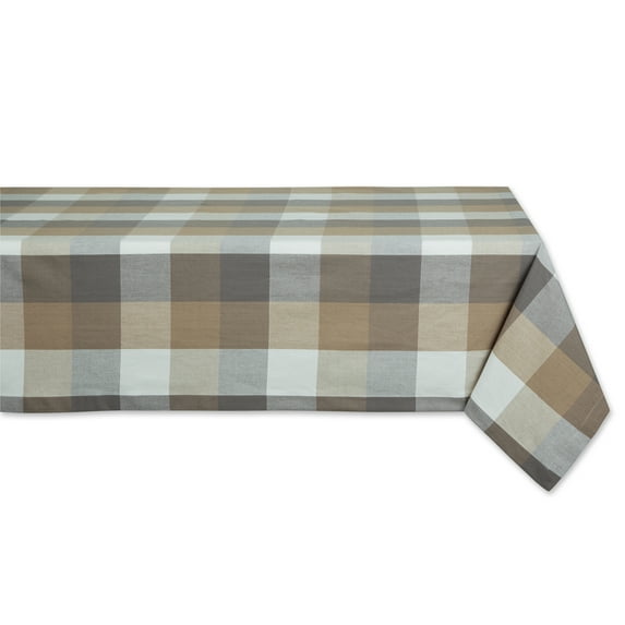 Stone Tri Color Check Tablecloth 52x52"