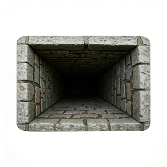 Stone Tunnel 3D Visual Floor Mat Creative Depth Illusion Funny Rug