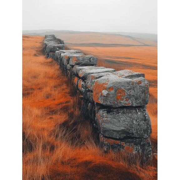 Stone Wall Landscape Canvas Print/Decorative PaintingSuitable for Living Room Bedroom Office Hallway and Farmhouse Decor.