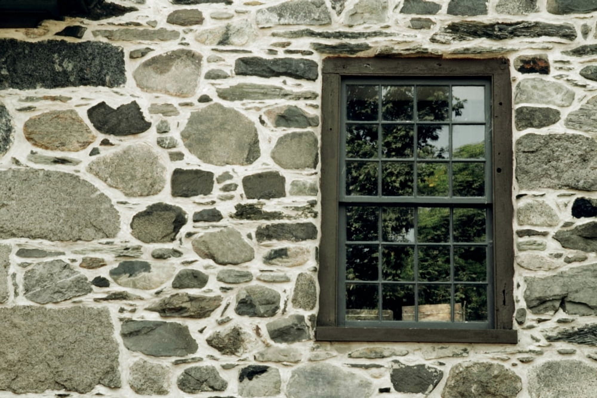 Stone Wall With A Window Canvas Art - David Chapman Design Pics (17 x 11)