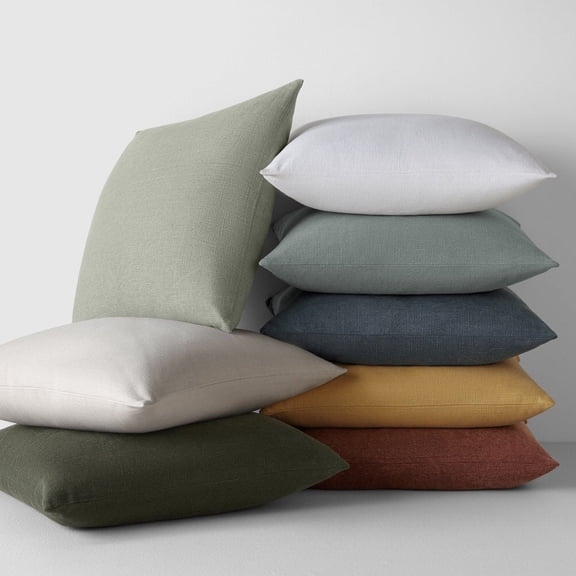 Stone Washed Throw Pillows in Distressed Cotton Solid Terracotta Clay by Comfort Canopy